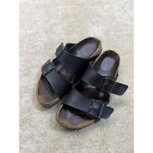 Birkenstock Arizona Sandles Womens 8 Black Two Strap Cork